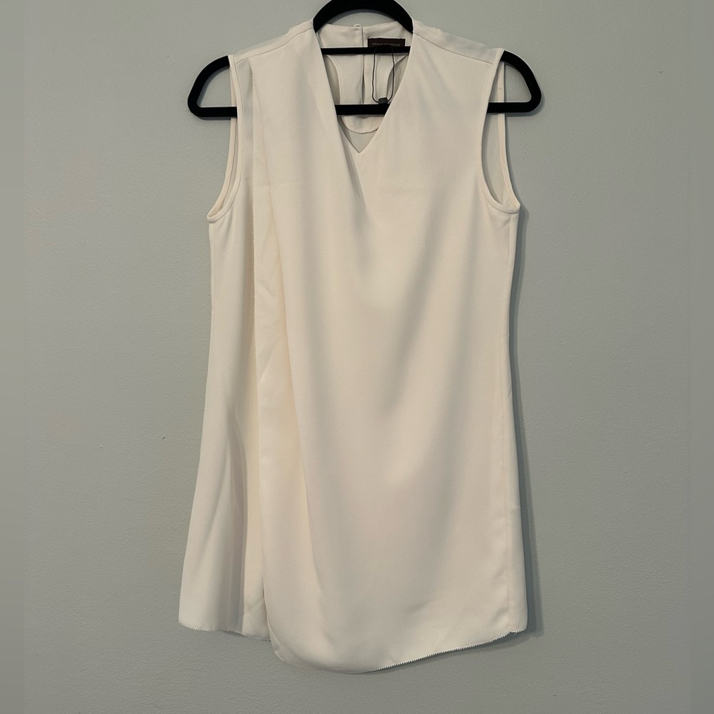 Adolfo Dominguez Cream Sleeveless V-Neck Tunic Top